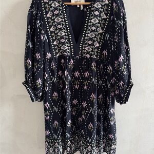 Ba&sh - Naia Dress in Navy Blue and Pink